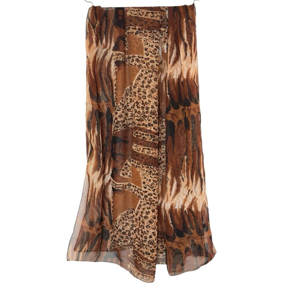 Symphony Statement Fashion Scarf Safari Animal Print Cheetahs Brown Black Wrap‎